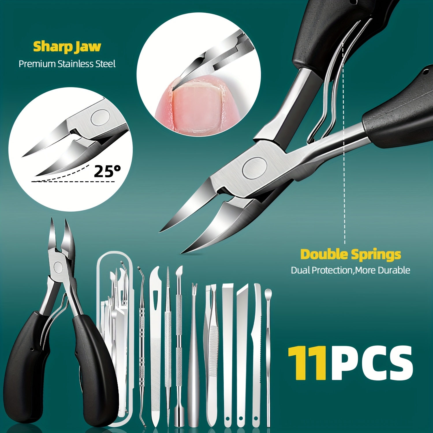 1/11/12pcs Stainless Steel Toe - Nail Care Kit Mens recension och pris