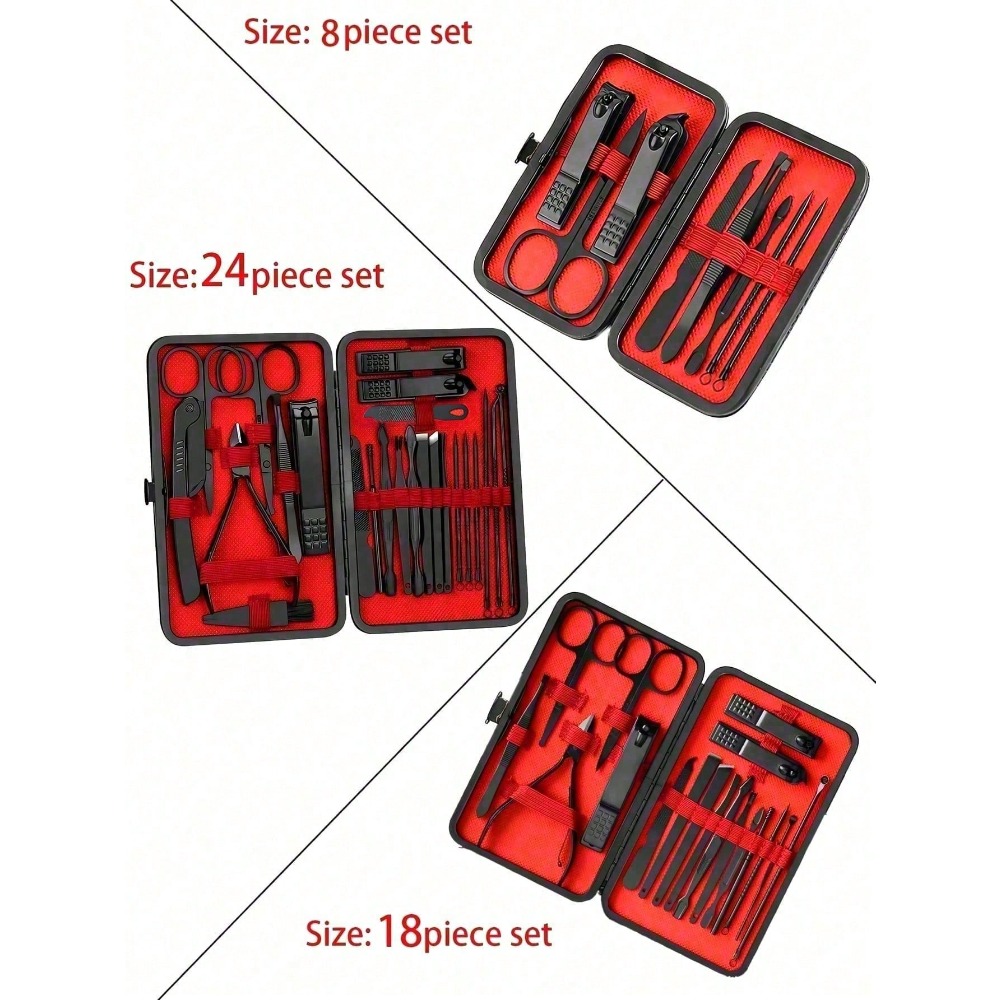 8/24pcs Professional Manicure  - Nail Care Kit Mens recension och pris
