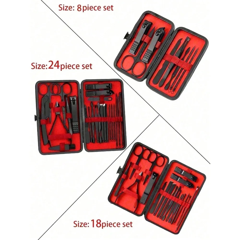 8/24pcs Professional Manicure  - Nail Care Kit Mens recension och pris