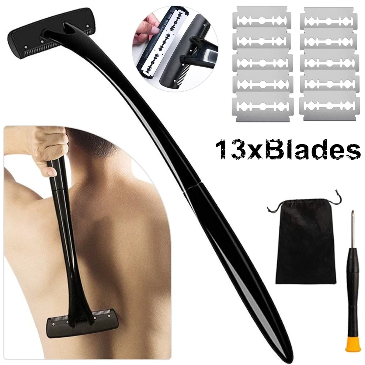 Long Handle Back Shaver for Me - Men'S Grooming Hair Removal recension och pris